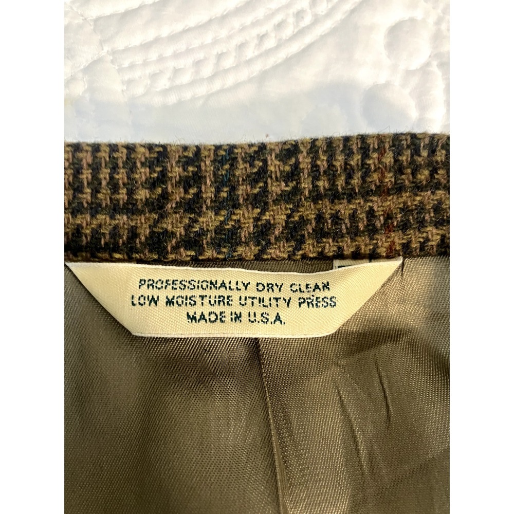 Vintage Evan Picone Wool Blazer Houndstooth Plaid Academia Castner Knott Co - Picture 9 of 10
